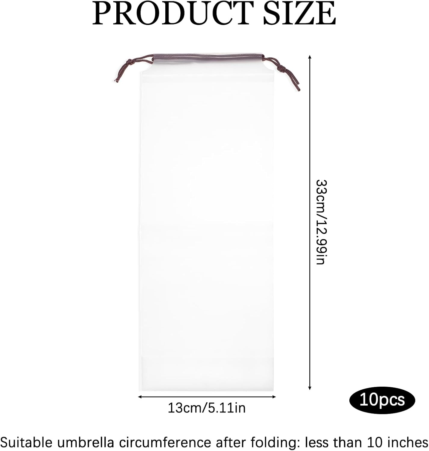 10-Piece Transparent Frosted Wet Umbrella Cover Set - Image 2