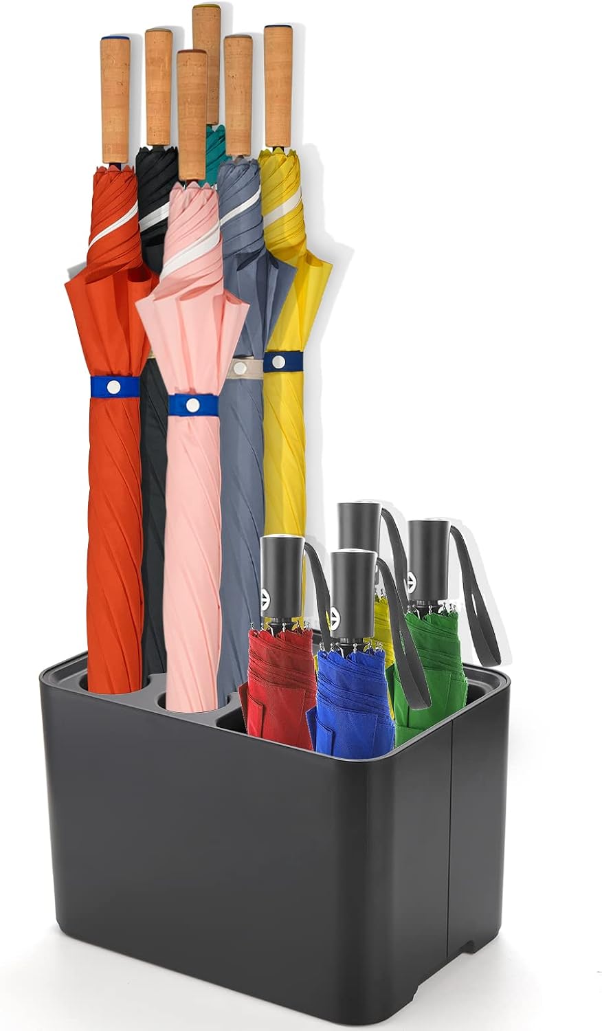 Black Entryway Umbrella Organiser with Removable Drip Tray