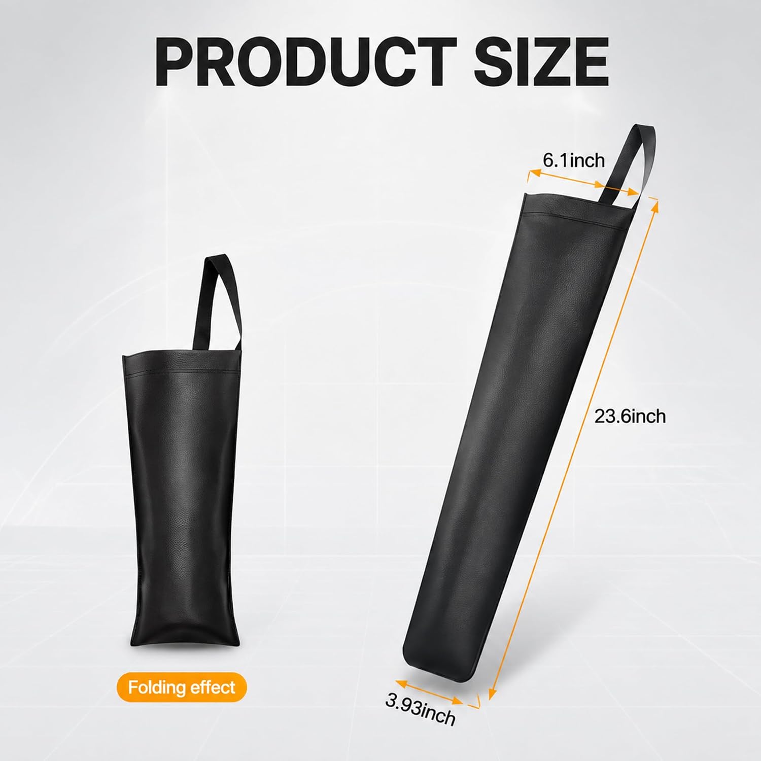 Black Faux Leather Car Umbrella Storage Pouch - Image 2