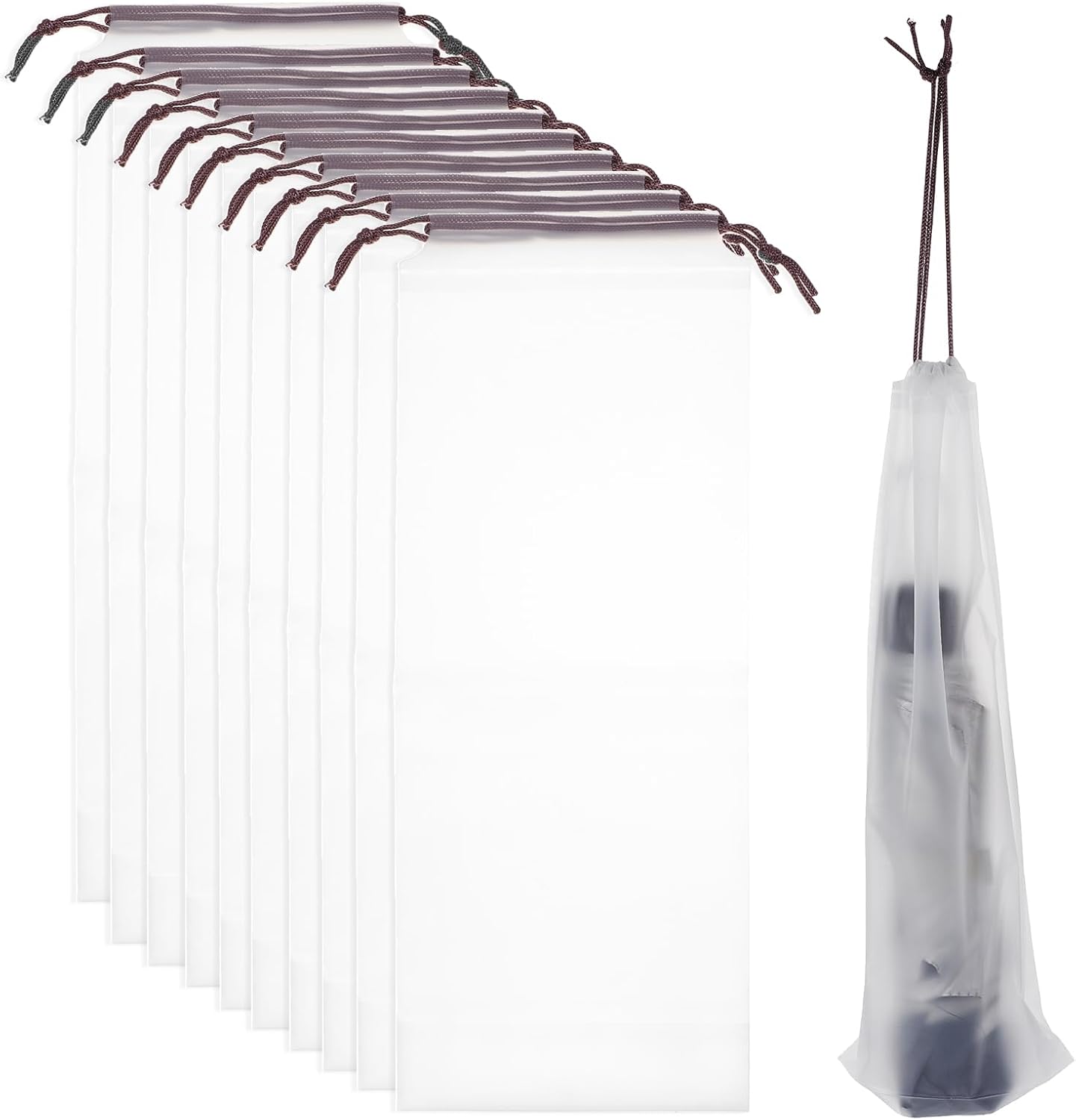 10-Piece Transparent Frosted Wet Umbrella Cover Set