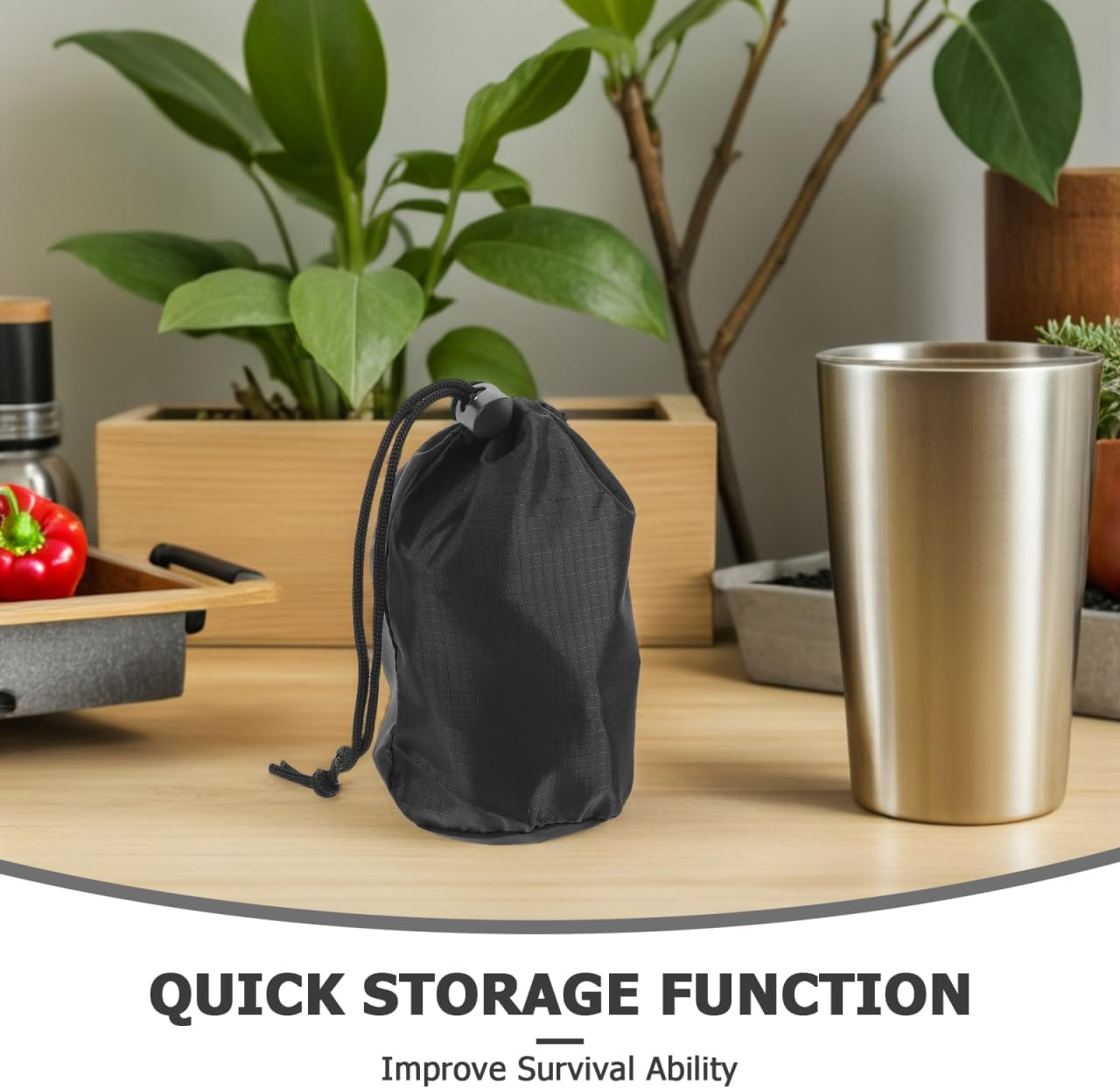 2-Piece Waterproof Rain Jacket and Poncho Pouch Set - Image 2