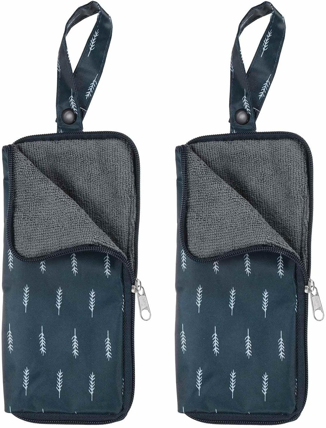 Navy 2-Piece Wet Umbrella Pouch Set, 3.9x8.7 in
