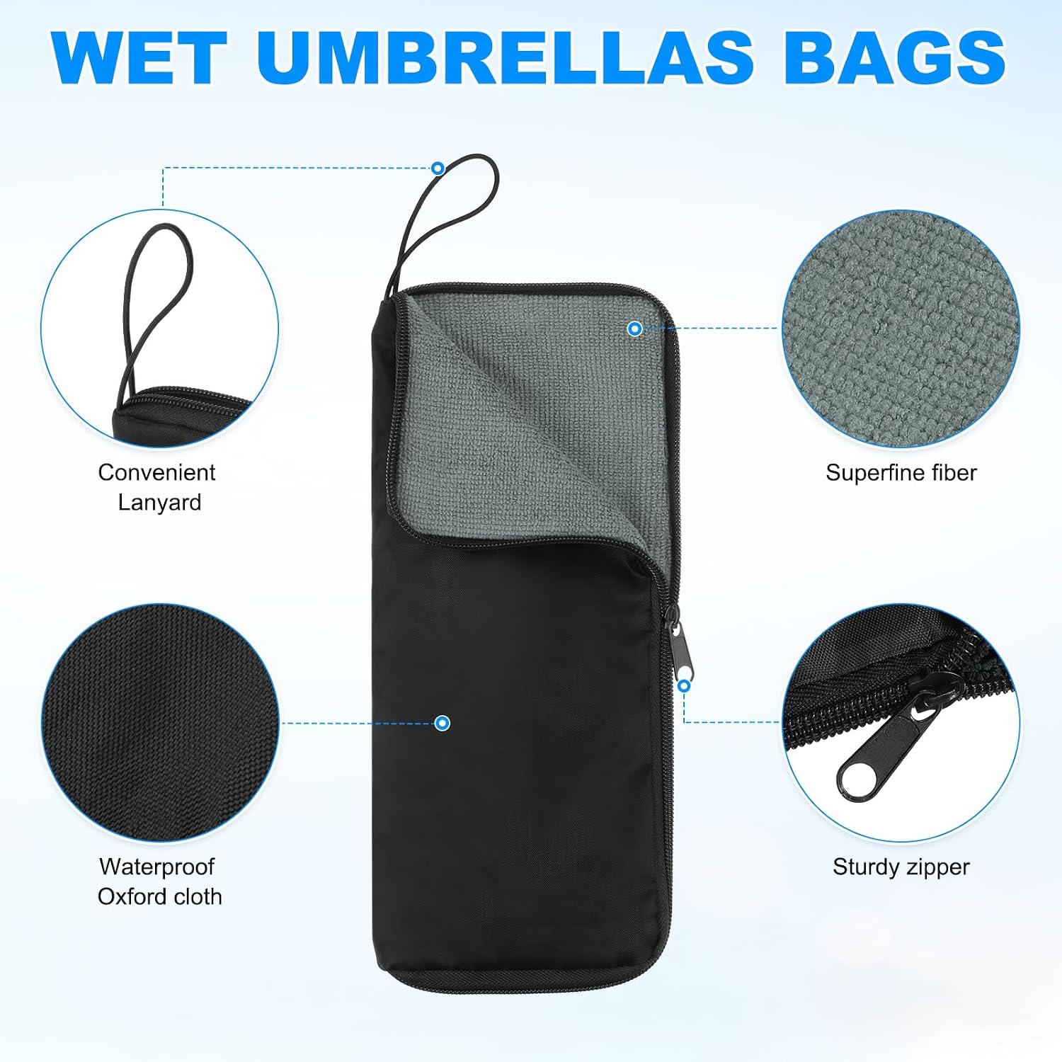 Portable Reversible Oxford Wet Umbrella Zip Pouch - Image 2