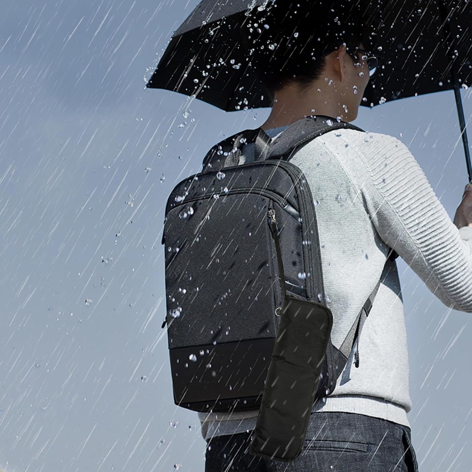 Blue 14 in Water-Absorbing Wet Umbrella Sleeve - Image 2