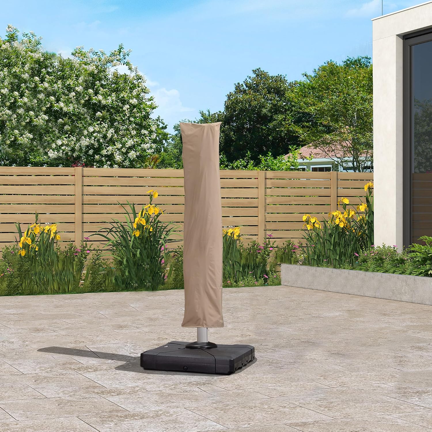 Beige Medium Cantilever Parasol Cover, Easy Fit